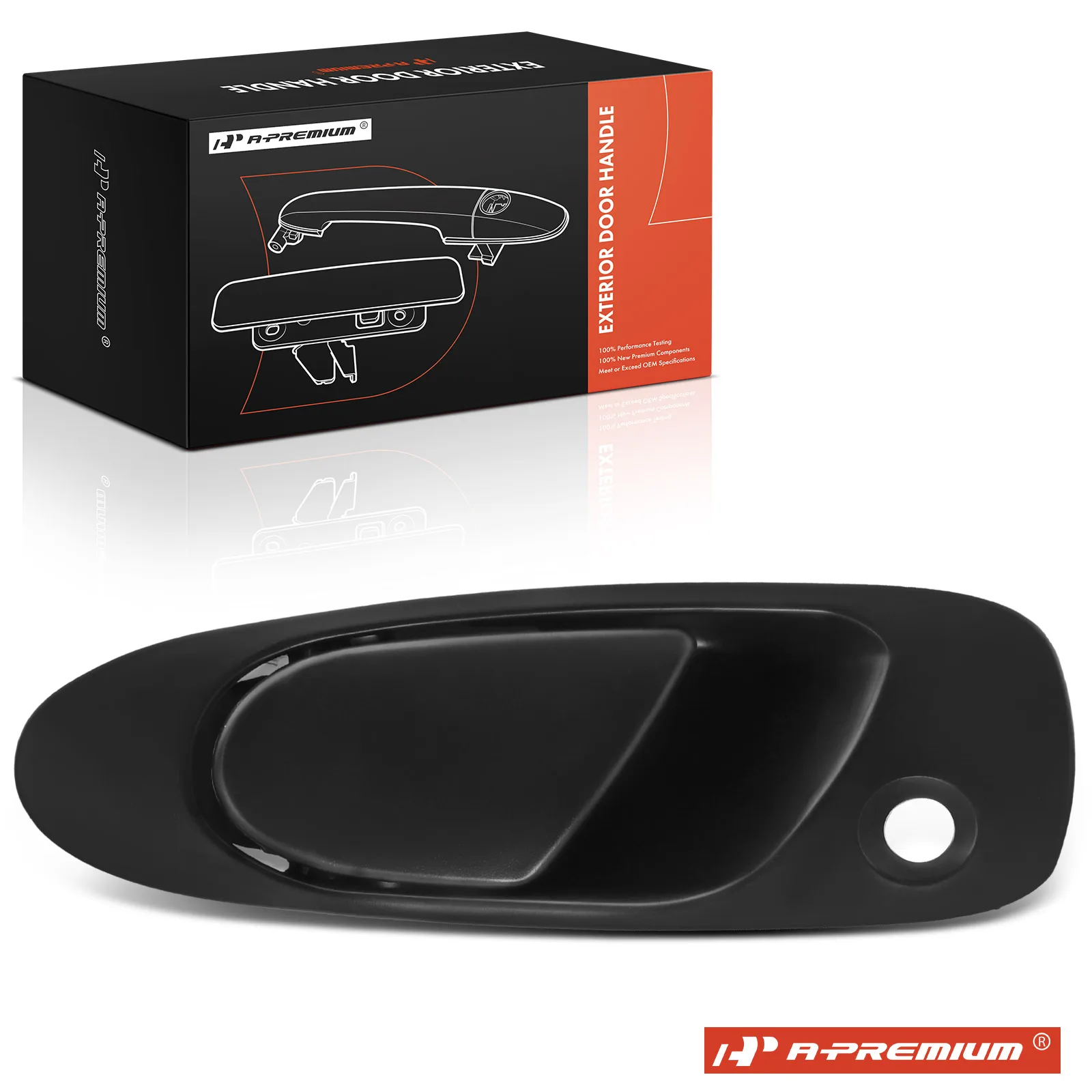 A-Premium Front Driver Side Texture Black Exterior Door Handle with Keyhole for Honda Civic 1992-1995