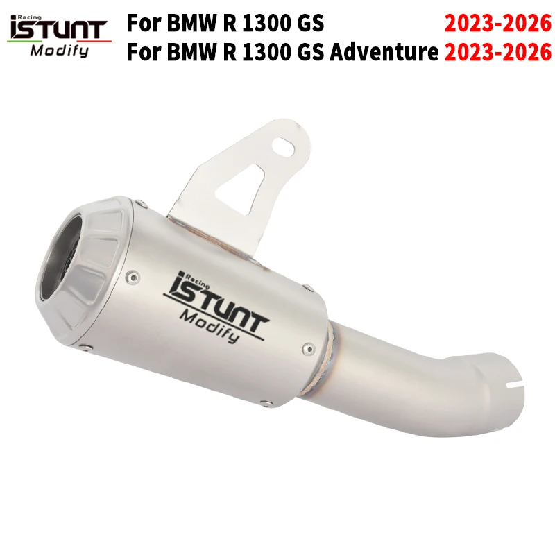 

For BMW R 1300 GS Adventure R1300GS ADV 2023 2024 2025 2026 Motorcycle Exhaust System Mid Link Pipe Escape Muffler No DB Killer
