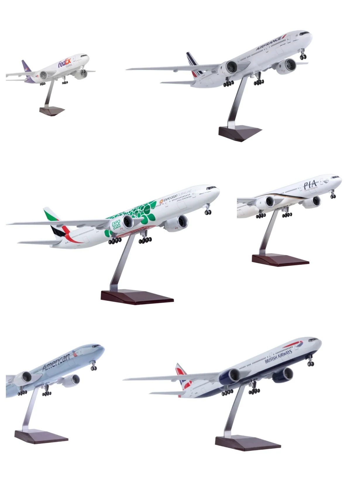 47cm Scale Aircraft B777 American Air Airlines B777 Series Collectible Miniatures Airplane Model Resin Planes Adults Fun Gift
