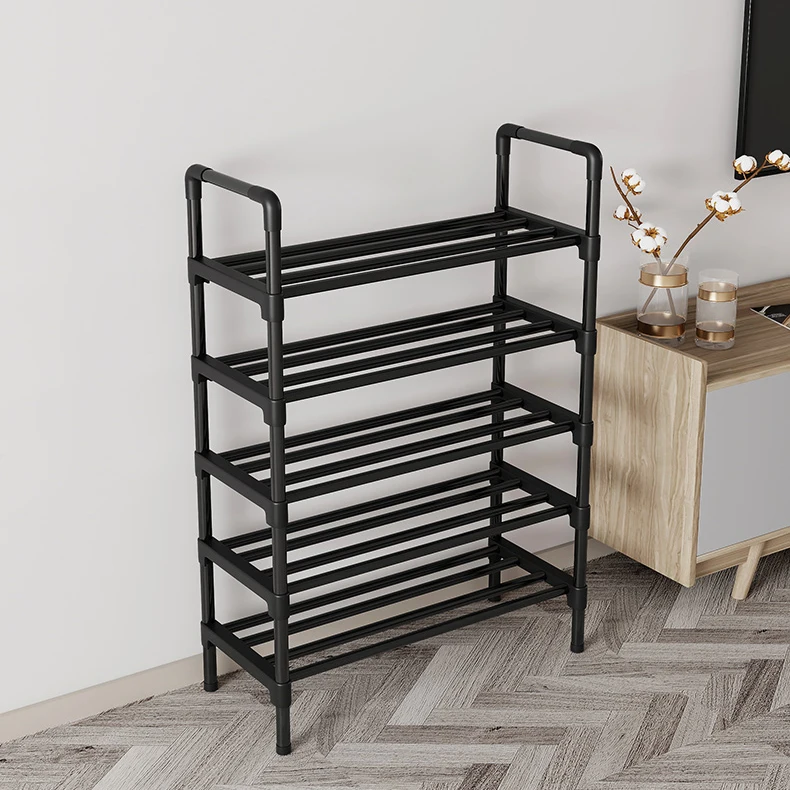 Living Room Shoe Rack Metal Simple Footwear Organizer Stand Holder Space-saving  Shelf