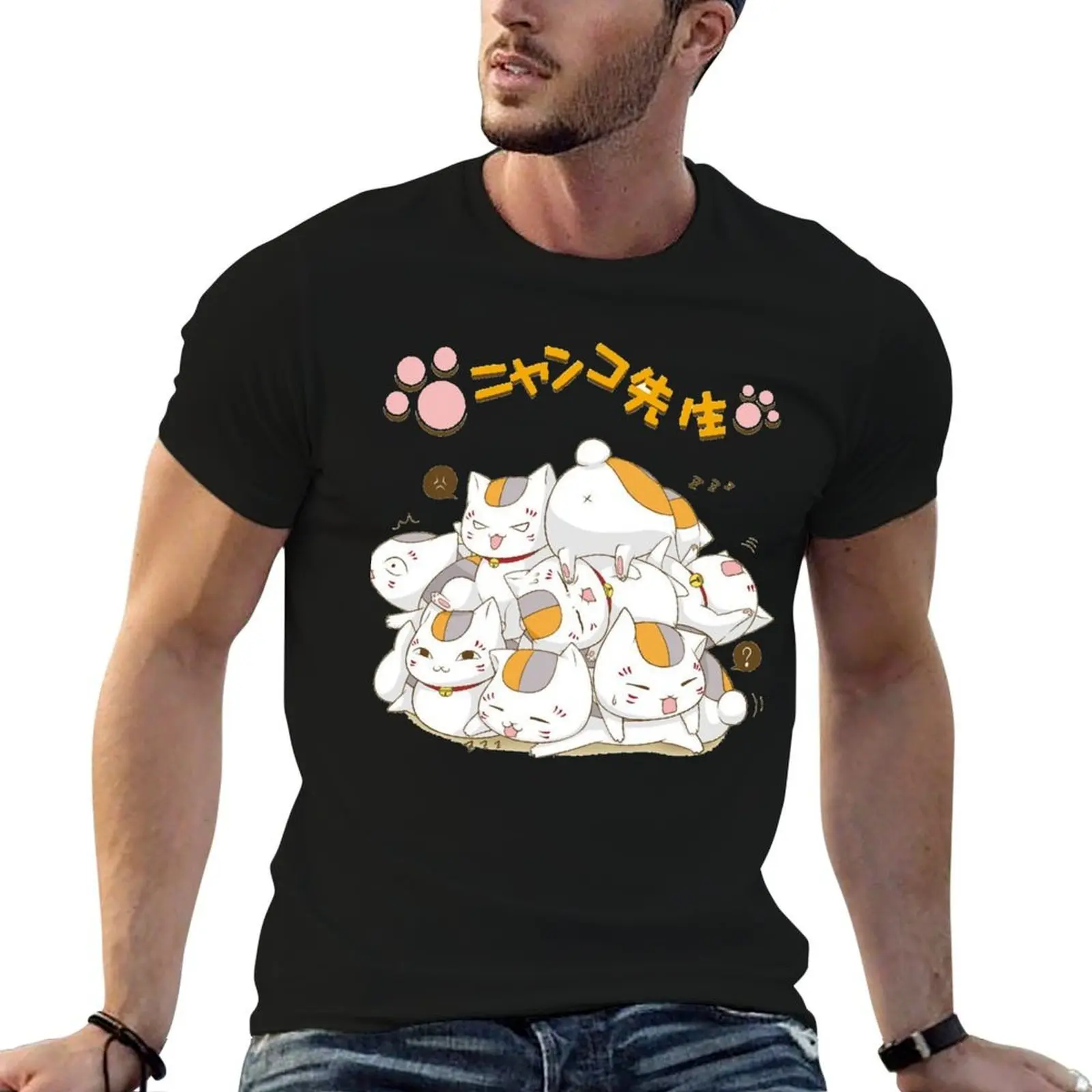 Nyanko Sensei ( Natsumes Book of Friends) Classic T-Shirt Casual All Match Short Sleeve T-Shirt