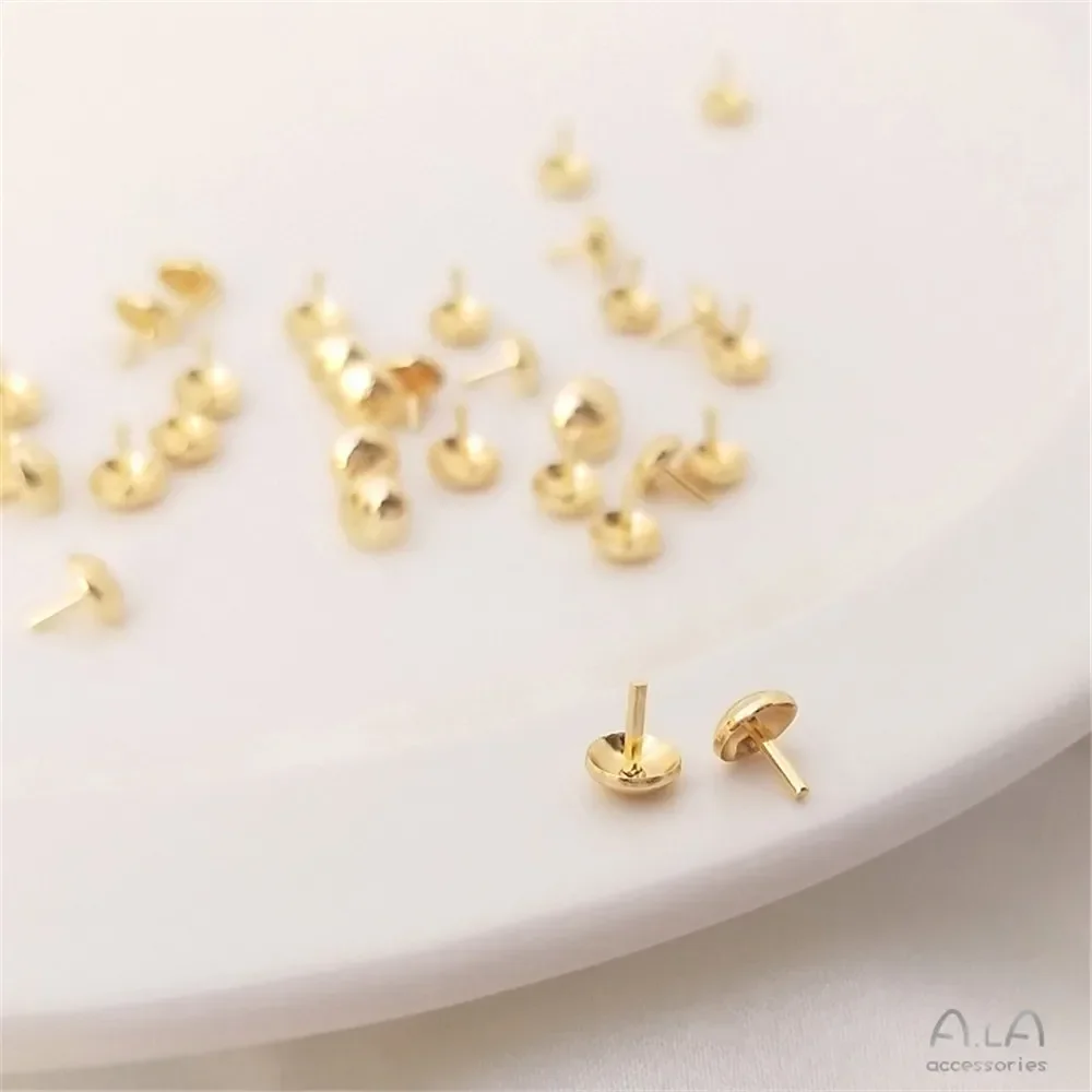 

14K Copper Clad True Gold Bead Plug Hair Nail Crystal Pearl Hole Plug Handmade DIY Loose Bead Ball Jewelry Accessories C067