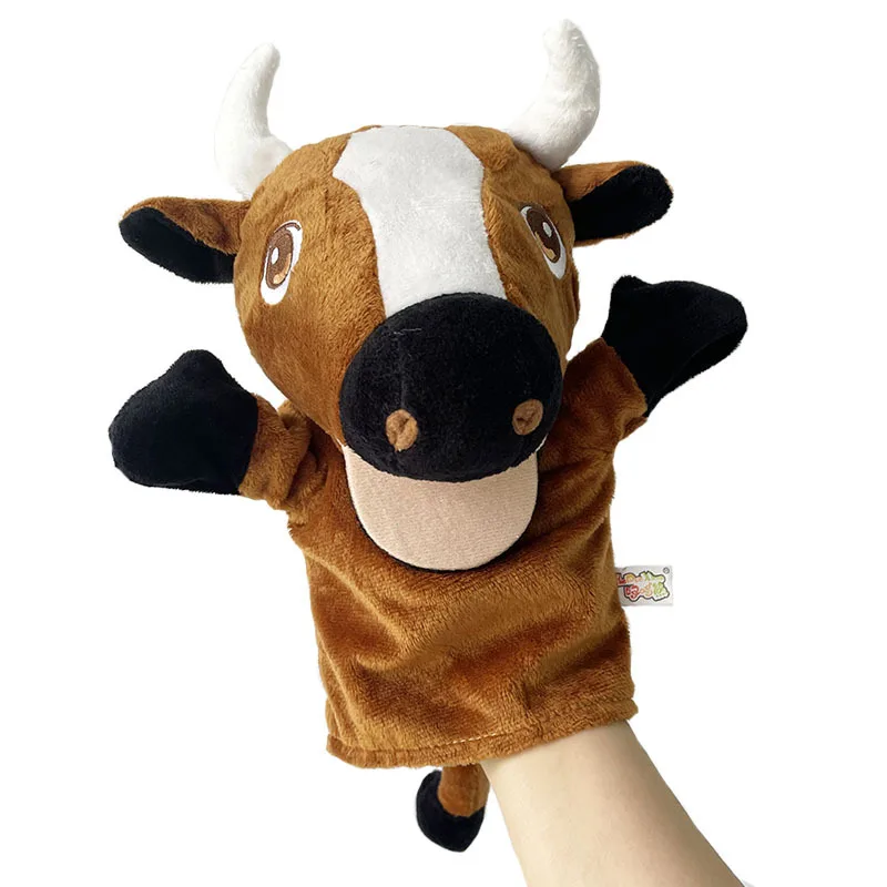 Cattle horses sheep New Open Mouth Hand Doll Children's Storytelling Doll Gloves Doll Birthday Gift Kindergarten T11