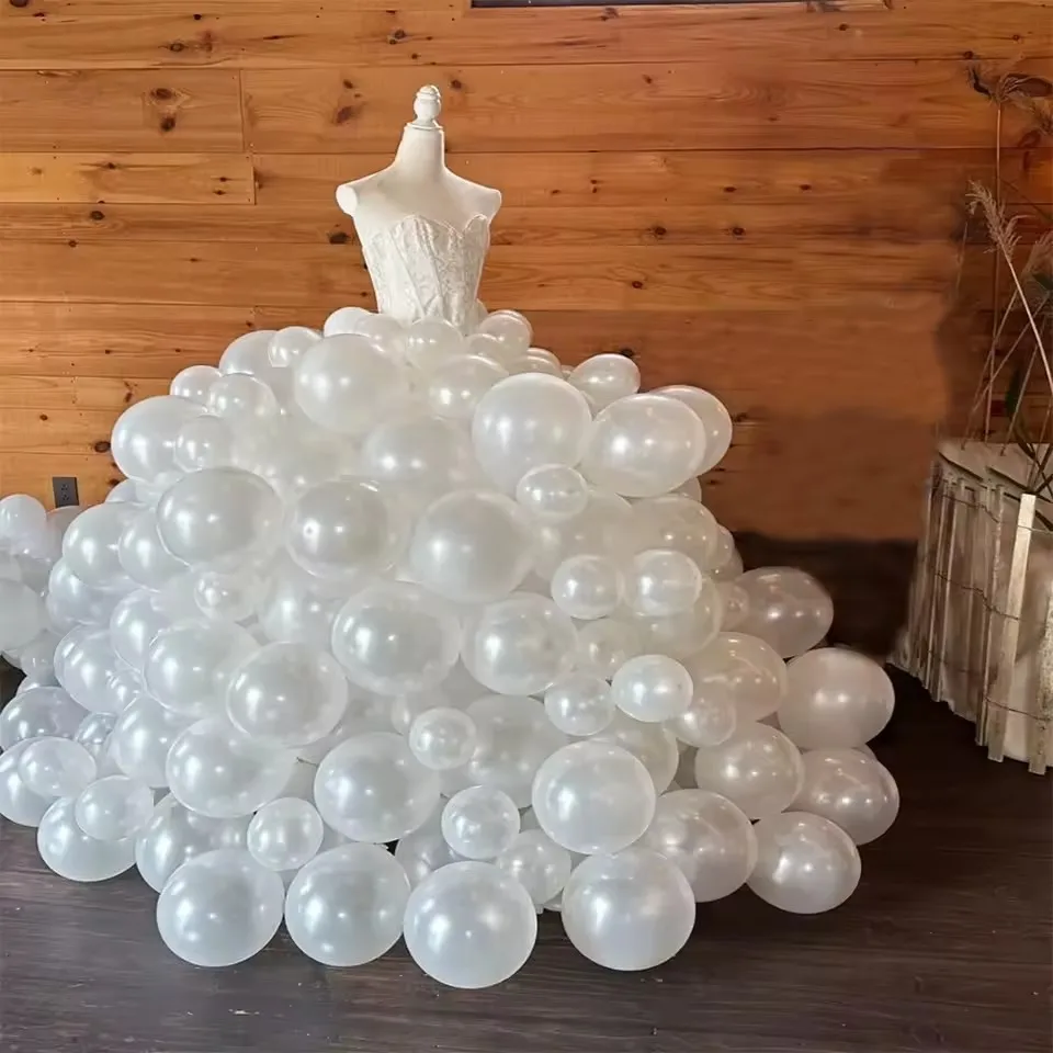 21 قطعة بالونات بيضاء بيرليسسينت 5/10/12 بوصة مجموعة بالونات اللاتكس جارلاند الزفاف استحمام الطفل عيد ميلاد الديكور لوازم الحفلات #5