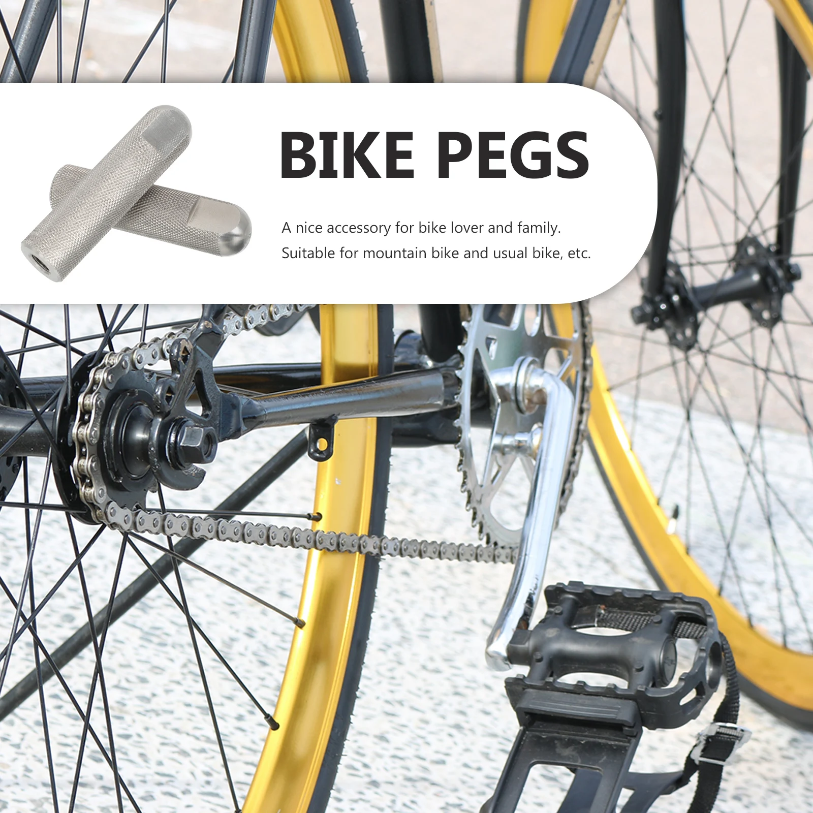

304 Stainless Steel Pegs Mountain Bike Pedals Rear Seat Treadles Anti Cycling Accessories Grip Rough Wear