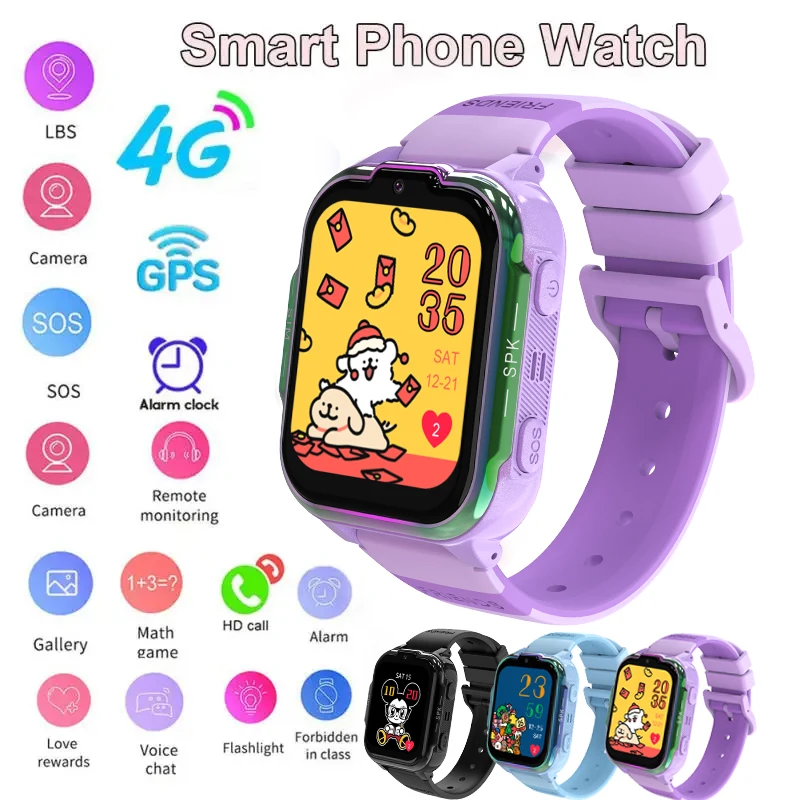 Nuovo 4G Kids Smart Watch SOS Call LBS Tracker posizionamento Camera Video Chat Sim Card multifunzionale impermeabile per bambini Smart Watch