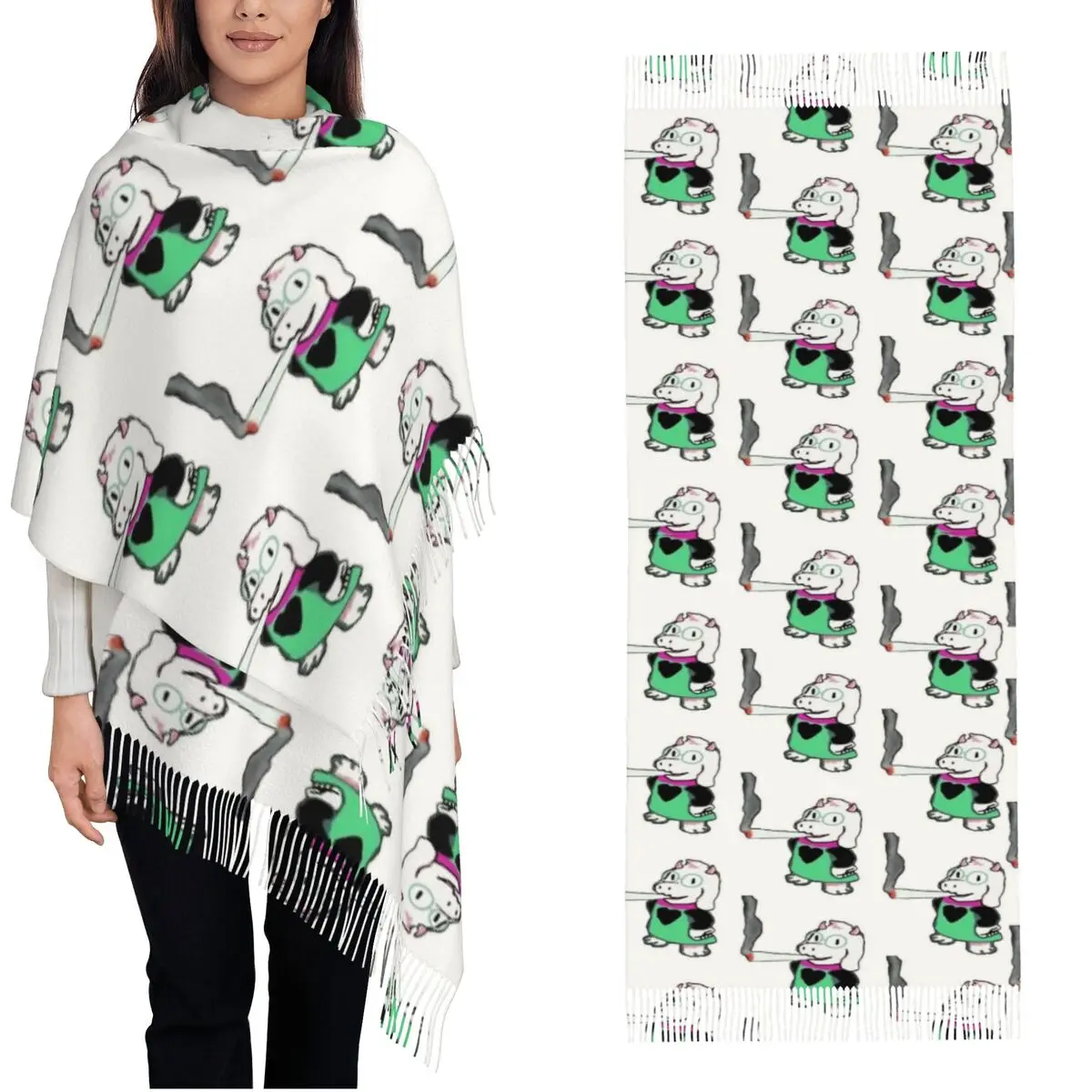 deltarunes-ralsei-weed-shawl-wrap-para-mulheres-inverno-quente-longo-lenco-macio-pashminas-xale-cachecois