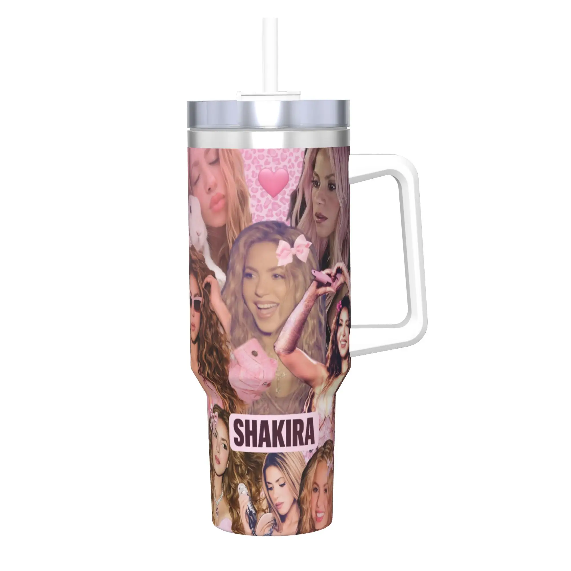 Shakira Singer Tumbler 40oz Stainless Steel Double Wall Vacuum Insulated  Tumblers Mug With Straw