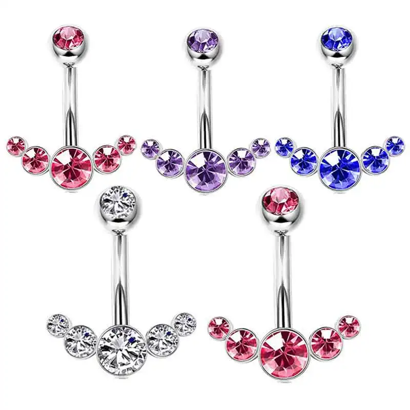 

14G Belly Button Rings Dangling Surgical Stainless Steel Dangle Belly Rings Hypoallergenic Diamond Heart Butterfly Navel