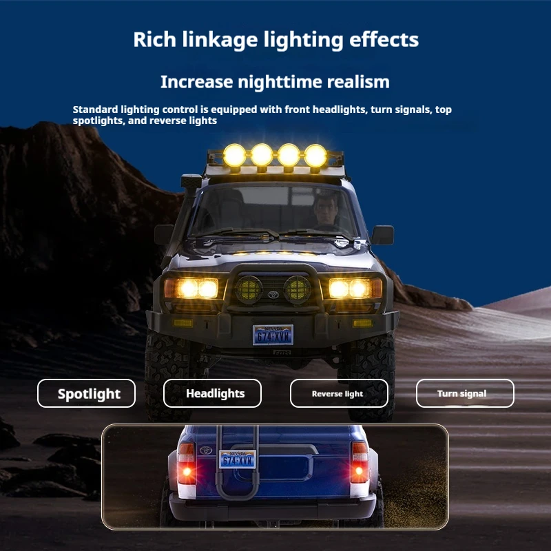 FMS 1/10 FCX10 FCX18 LC80 PRO لاند كروزر بدون فرش RC الزاحف 4WD فرش LC80 محاكاة معبر تسلق نموذج سيارة