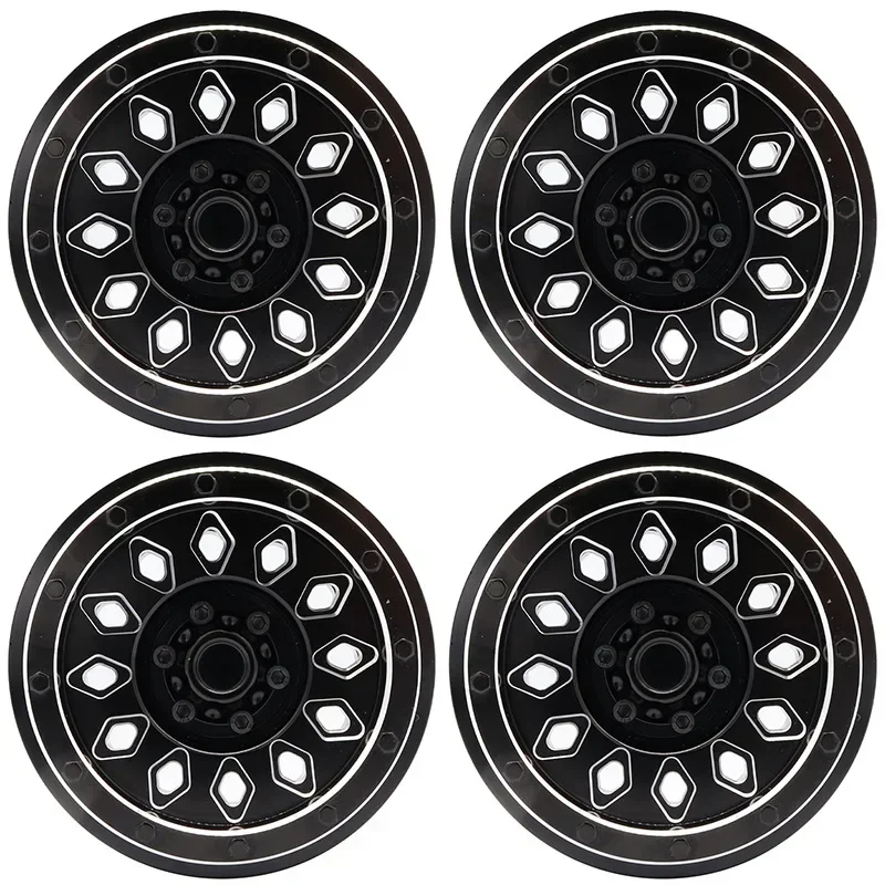 

4pcs RC Car CNC Aluminum Alloy Wheel Hub Rim for AXIAL SCX6 1:6 Scale Remote Control Crawler Car Accessories Parts