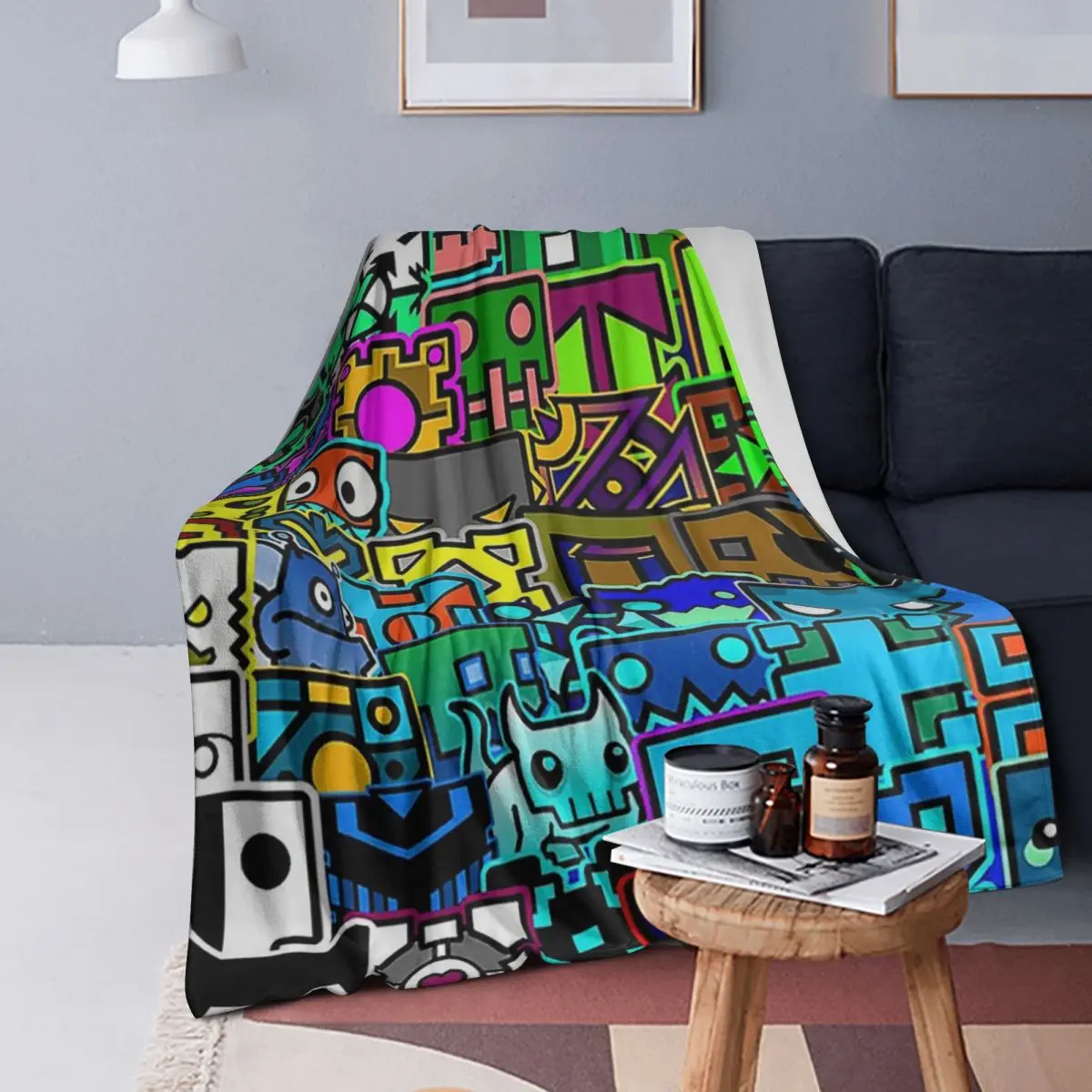 

Geometry Pattern Blankets Soft Warm Flannel Throw Blanket Bedding for Bed Living room Picnic Travel Home Sofa