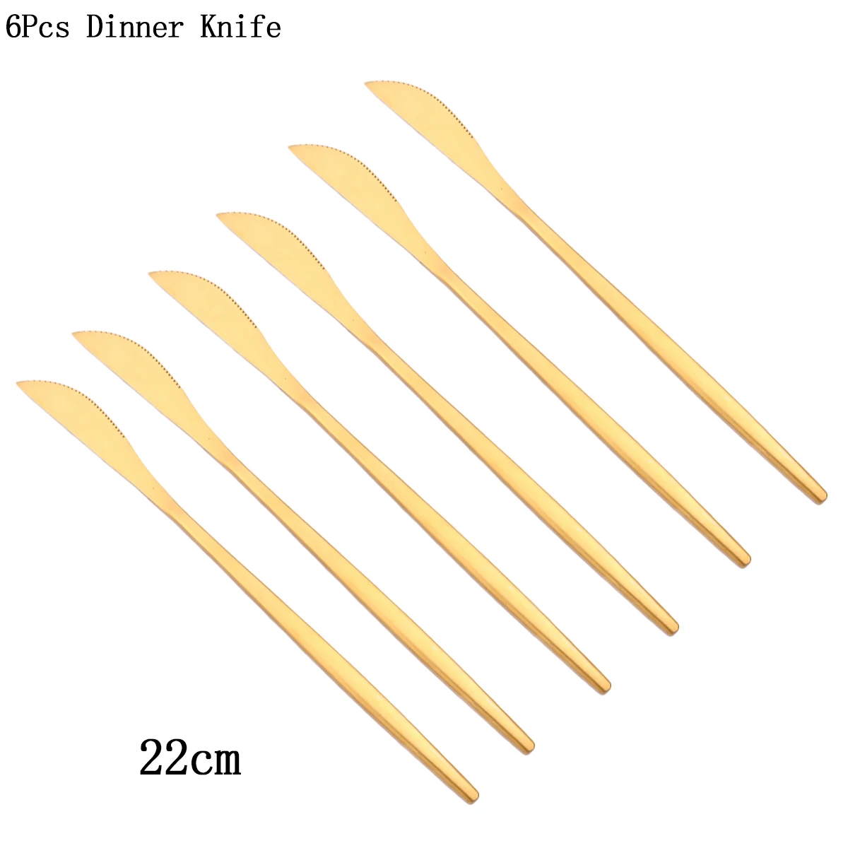 Zoseil 6Pcs Dinnerware Gold Knife Fork Tea Spoon Tableware Matte Cutlery Set Stainless Steel Silverware Flatware Kitchen Set