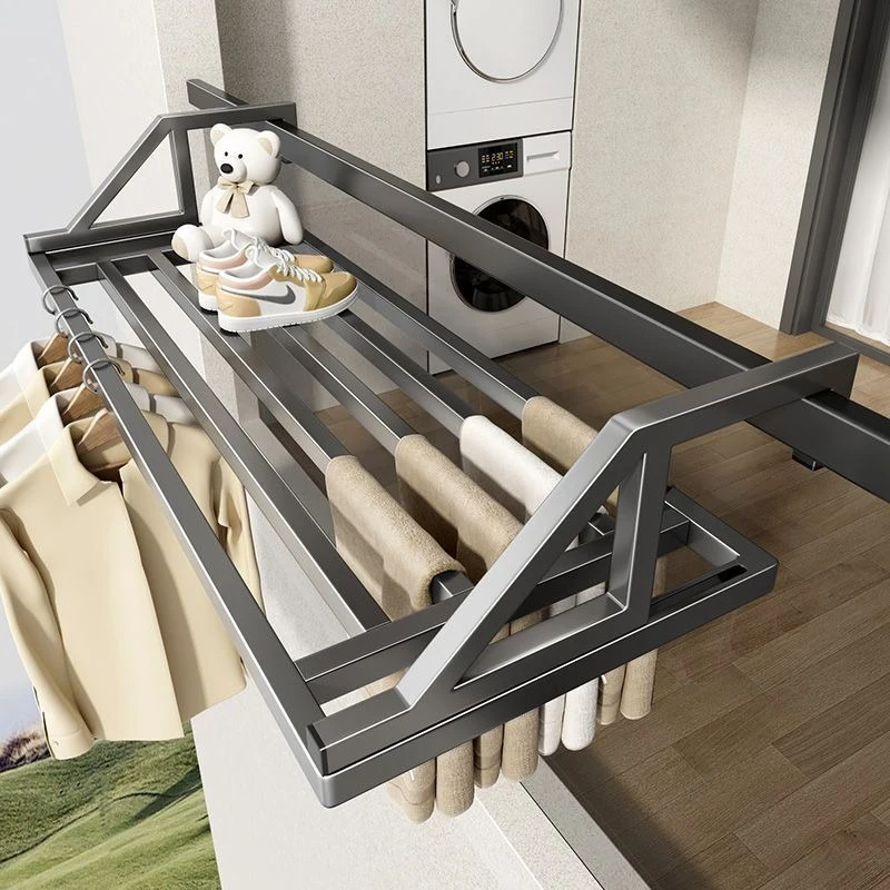 No Drill Heavy Duty Window Clothes Shoe Drying Rack Balcony Guardrail Window Sill Laundry Storage Space Saving Hanging Shelf