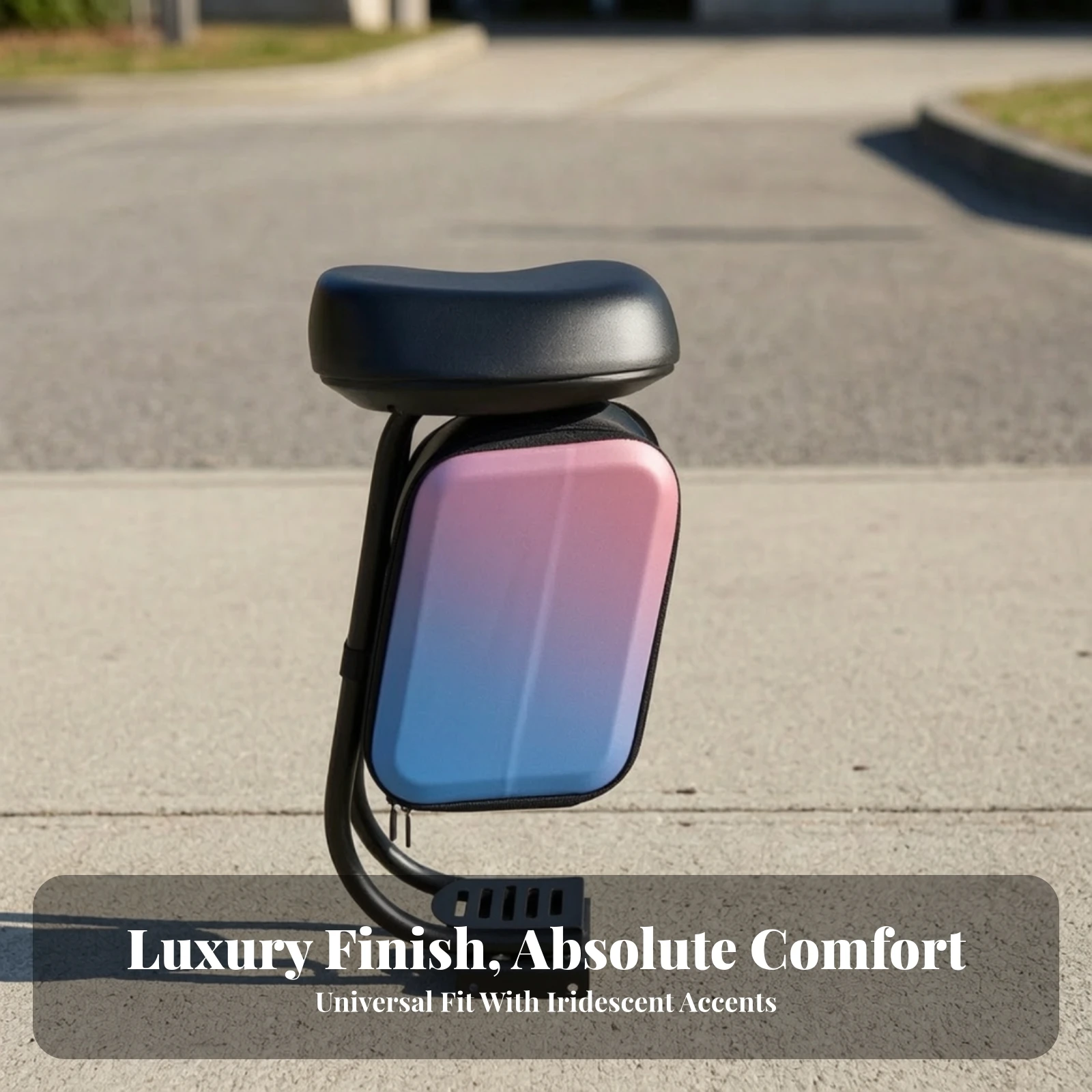 Scooter Seat with Storage Bag Ergonomic Universal Scooter Seat Attachment Accessory Adjustable Sturdy for Commuters