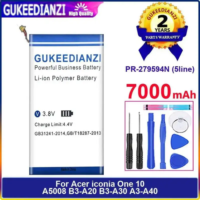 

Laptop Battery 7000Mah For Acer Iconia One 10 A5008 B3-A20 B3-A30 A3-A40 PR-279594N 5Line Long-Lasting Performance
