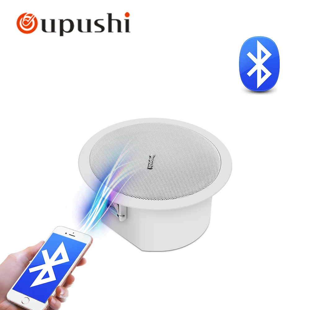 

Oupushi bluetooth ceiling speaker 10W home background sound system 5 inch roof loudspeakers for restaurant, cafe room, bathroom