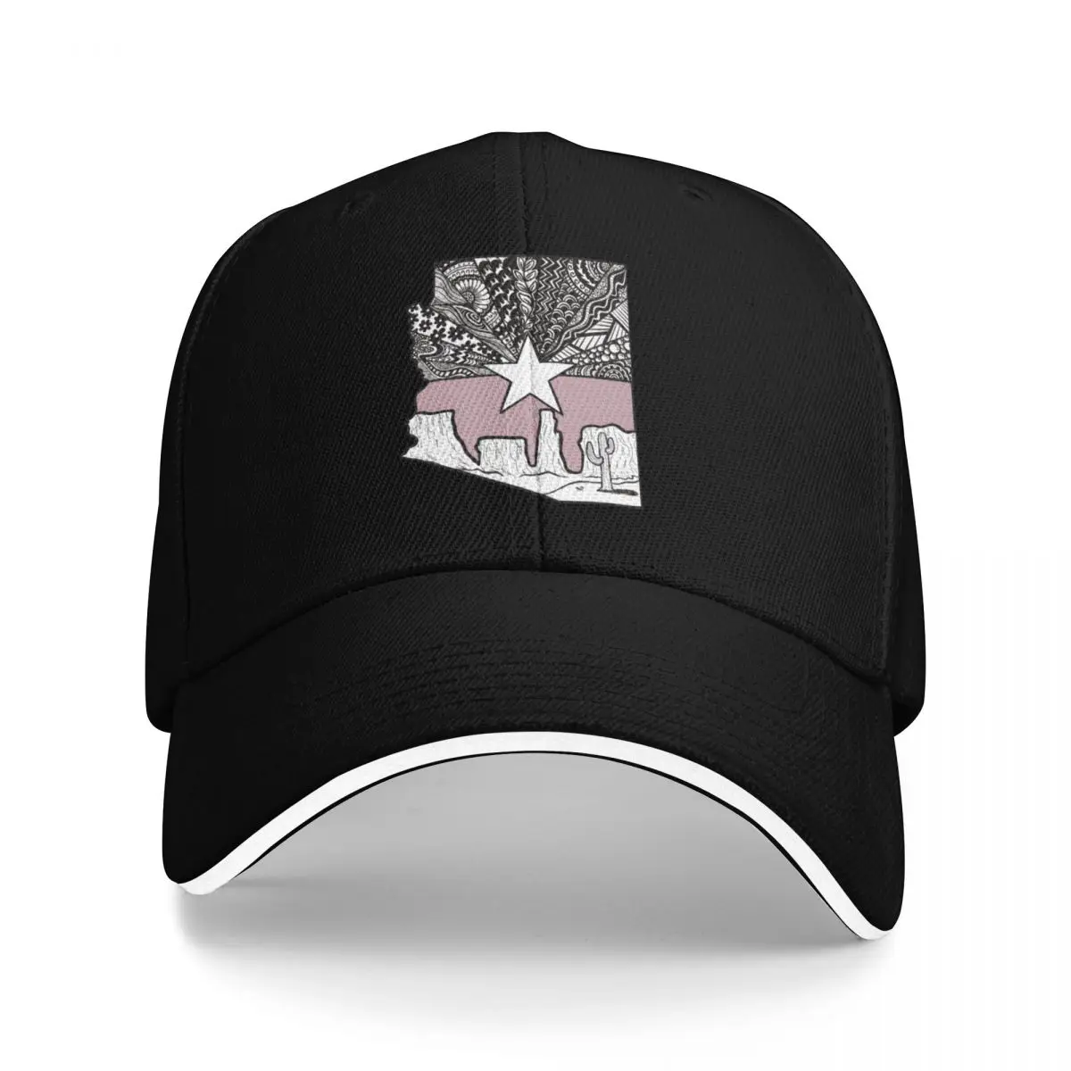 

Arizona Mauve Desert Zen Doodle Baseball Cap Rugby Golf Hat Man Baseball Men Women's