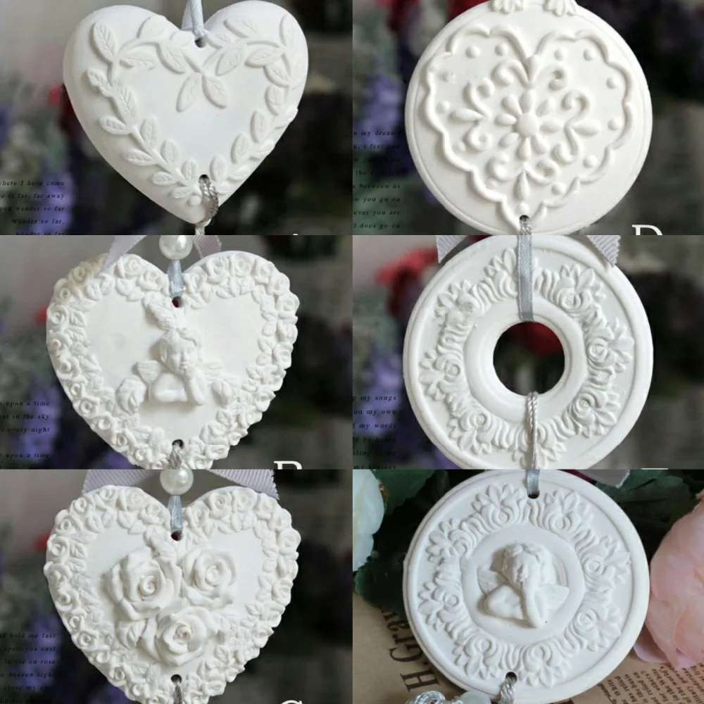 Mold Silicone Heart-shaped, Leaves, Angels, Roses, Garlands, Angel Wreaths 6 Styles Handmade Fondant Mould For Aroma Molds PRZY