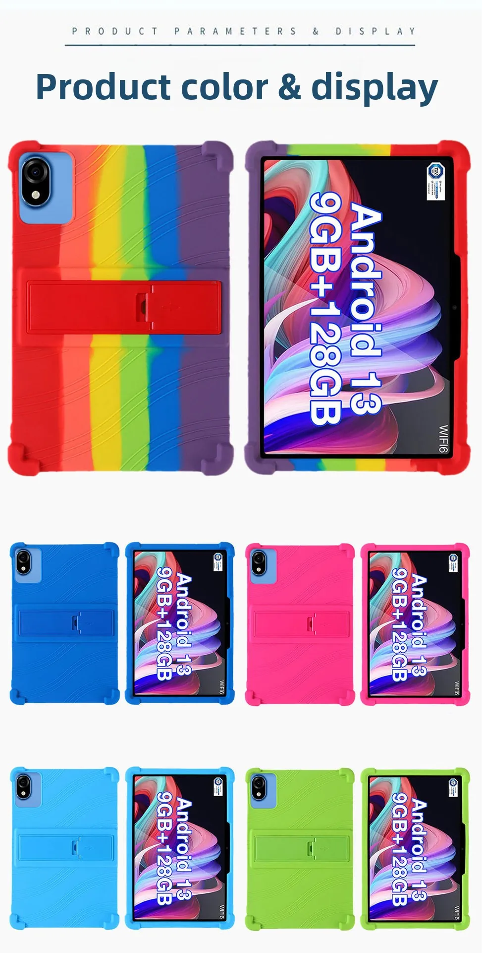 Für DOOGEE U10 Tablet-Hülle 10,1 Zoll Silikon-Vollschutz Stoßfeste Standhülle Kinderfreundlicher Fallschutz – Detail 9