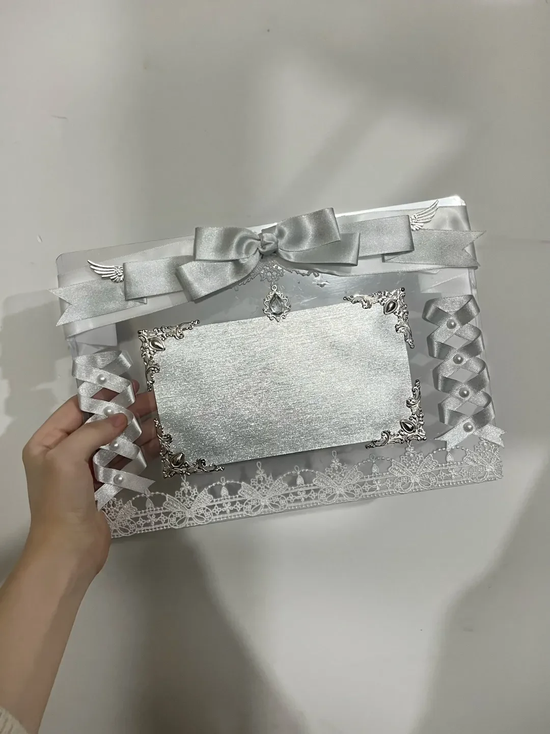 Handmade Finished Pain Board Lta Bag Ribbon Bow Transparent Window Decorative Pain Board