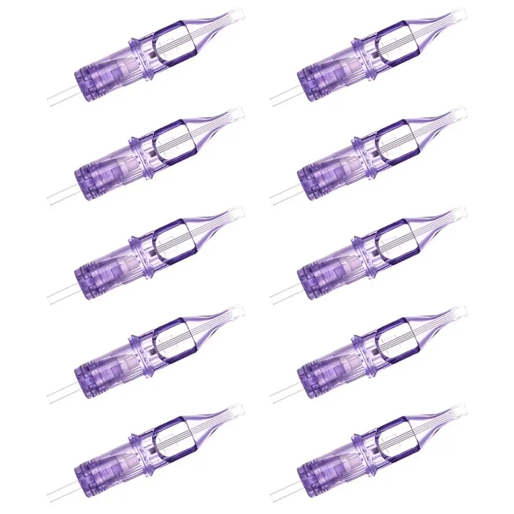 

10 Pcs Stainless Steel Tattoo Needles 0 35mm Purple for Machine Lip Eyebrow Makeup Shading Tattoos Safe Practical