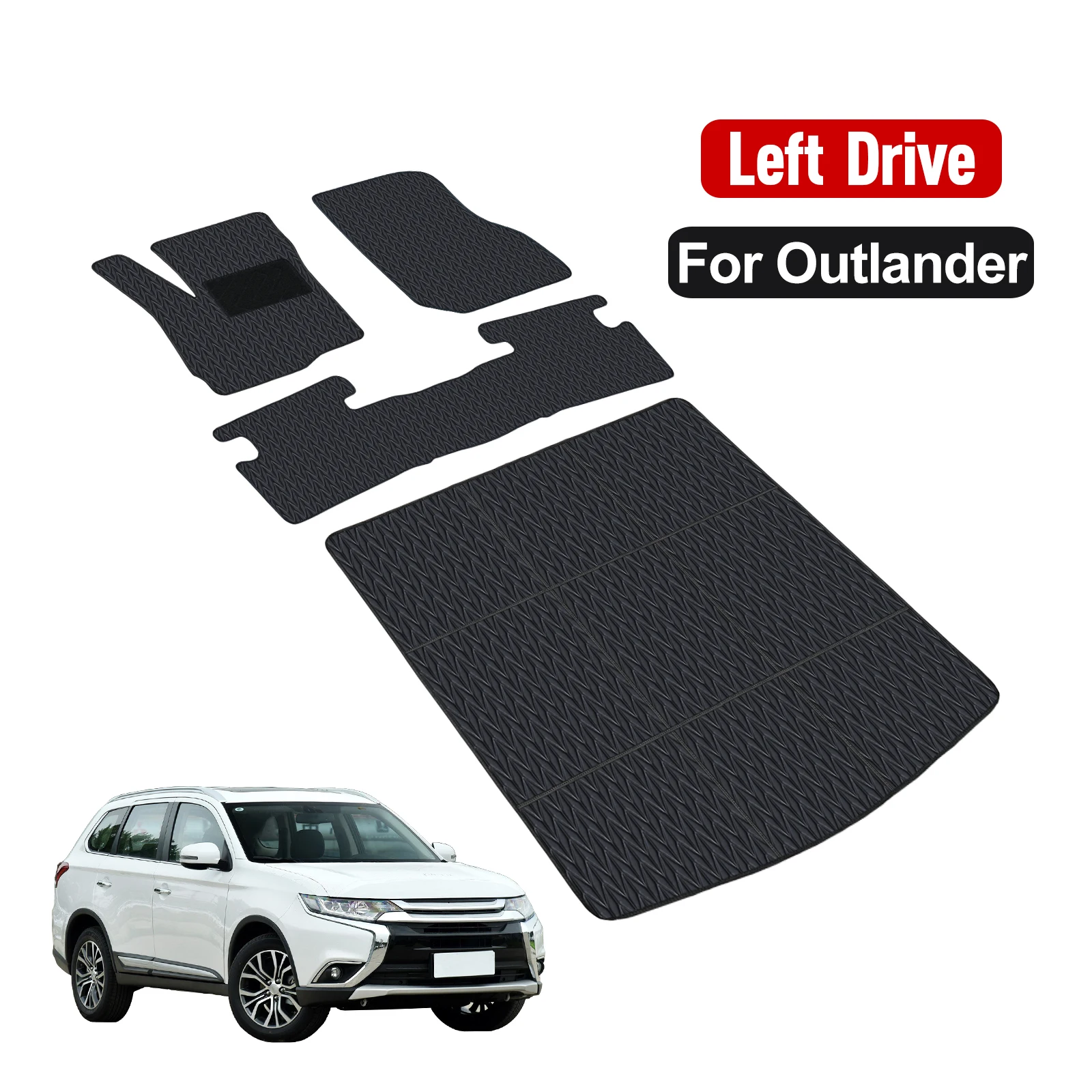 حصيرة أرضية سيارة مخصصة لميتسوبيشي أوتلاندر 2013-2021 غطاء السجاد مقاوم للماء عدم الانزلاق حامي الملحقات أجزاء