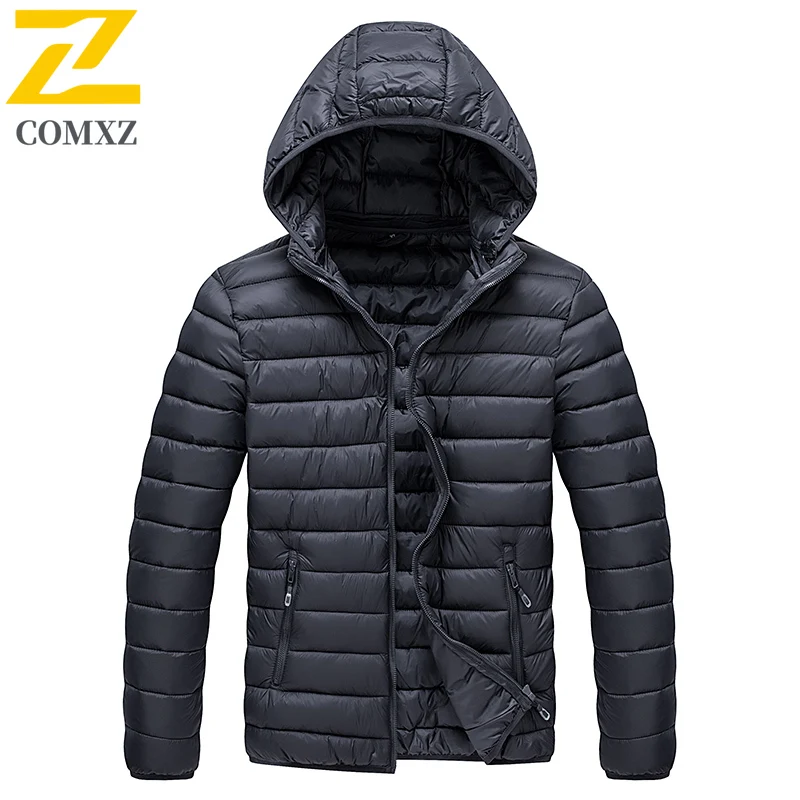 メンズパーカーコート フード付き スリムフィット ビジネスカジュアル 暖かい冬用ジャケット 防風 アウトドア 旅行 スキー 防寒 ショート丈 ダウンジャケット