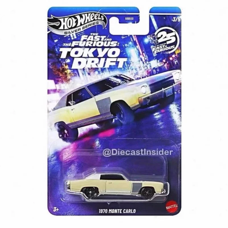 รถฮอตวีลส์ แมทเทล ฟาสต์แอนด์ฟิวเรียส M HNR88 ซีรีส์สีเงิน ชุดโตเกียวดริฟท์ นิสสัน เชฟโรเลต รถโมเดลไดแคสต์สเกล 1/64 ของสะสม