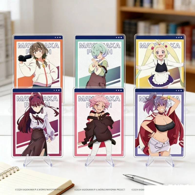 Accessories MAYONAKA PUNCH Anime Tokage/Ribu/Masaki Fans Acrylic Stand Keychains Cosplay Prop Stand Plate Decor Firend Gifts