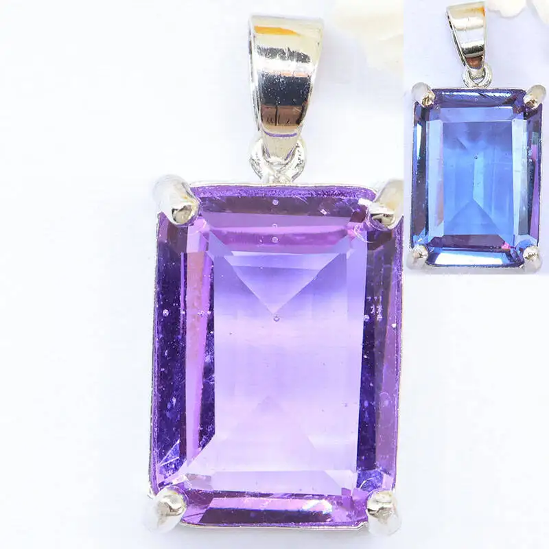 

Buy 4 Get 1 Free 29x15mm Highly Recommend 6.4g Zultanite Color Changing Alexandrite Topaz Women Present Silver Pendant