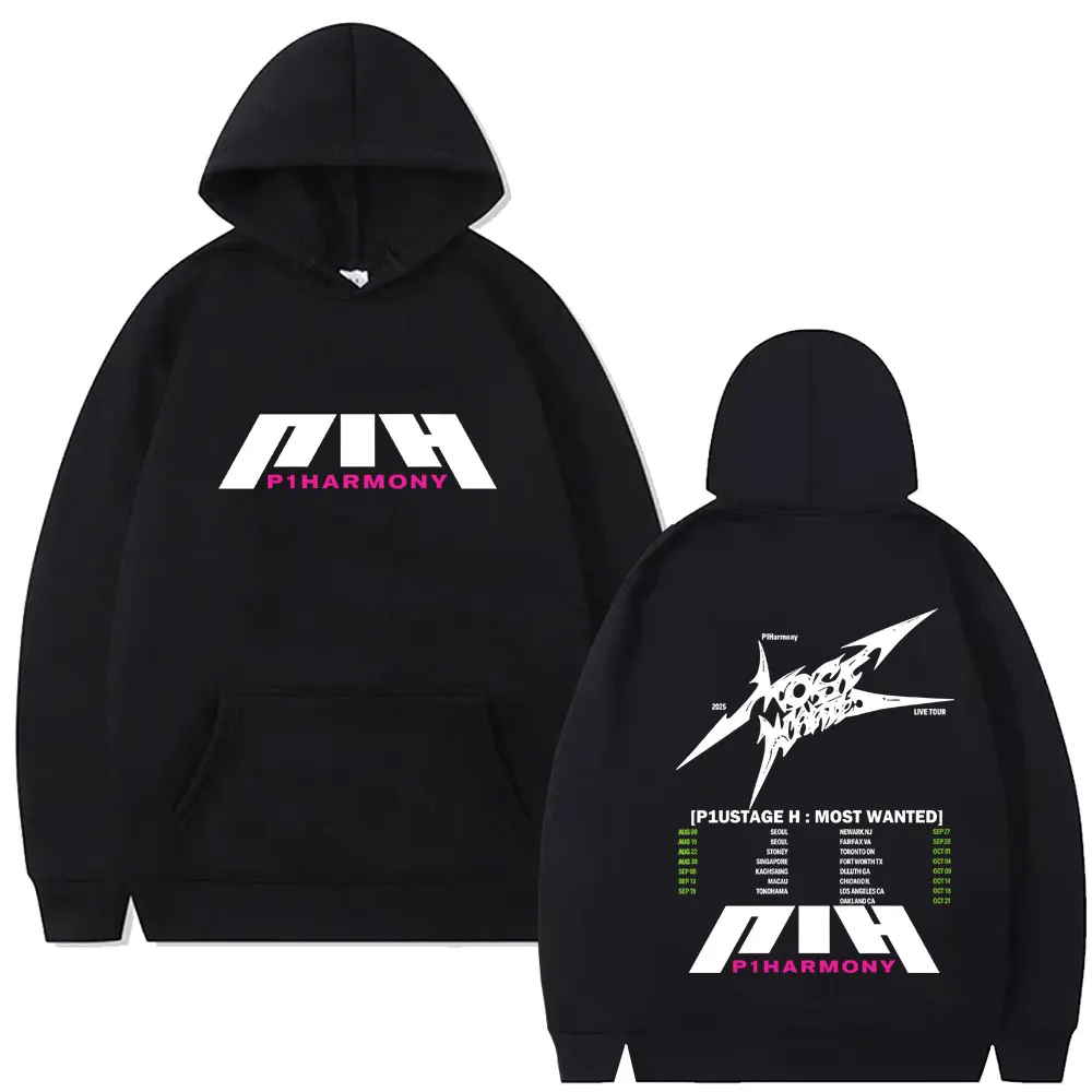 

Hot P1Harmony Live Tour 2025 Hoodie Men Women Clothing Korean Kpop Hooded Sweatshirt Male Hip Hop Oversized Hoodies Streetwear