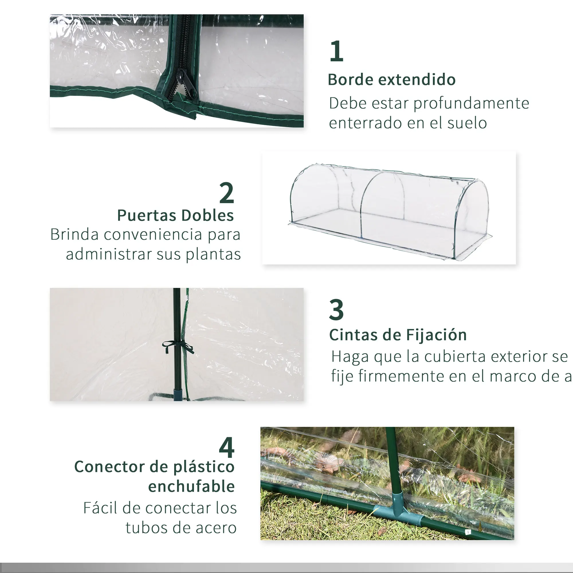 Outsunny Kas 250X100X80 cm voor plantenteelt op het tuinterras