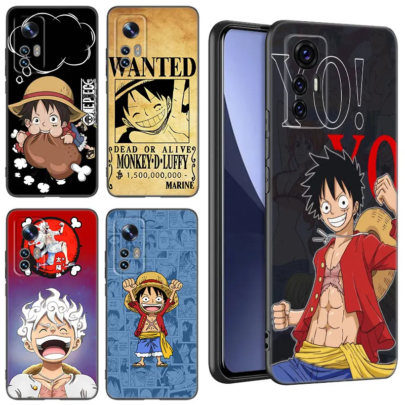 Anime One Piece Luffy Black Silicone Phone Case For Xiaomi Mi 9 SE 8 10T 11 12 13 Lite 9T 11T 12S 12T 13T 14 Pro 5G NE 11i 12X