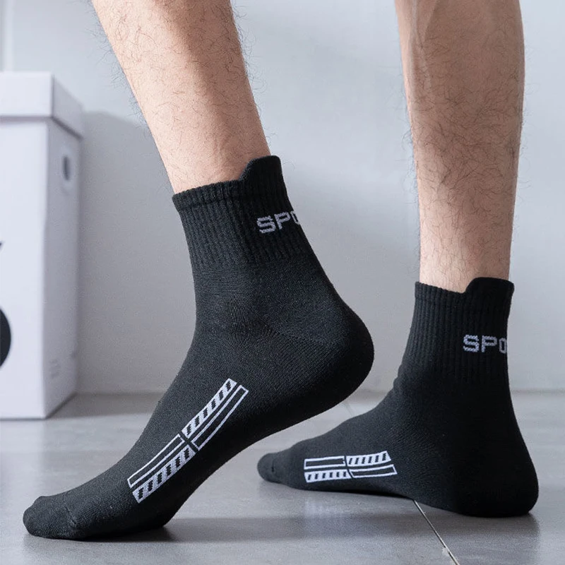 10 Pairs High Quality Men\'s Socks Casual Breathable Cotton Man Run Sports Socks Spring Autumn Male Sox Gifts Plus Size EUR38-45