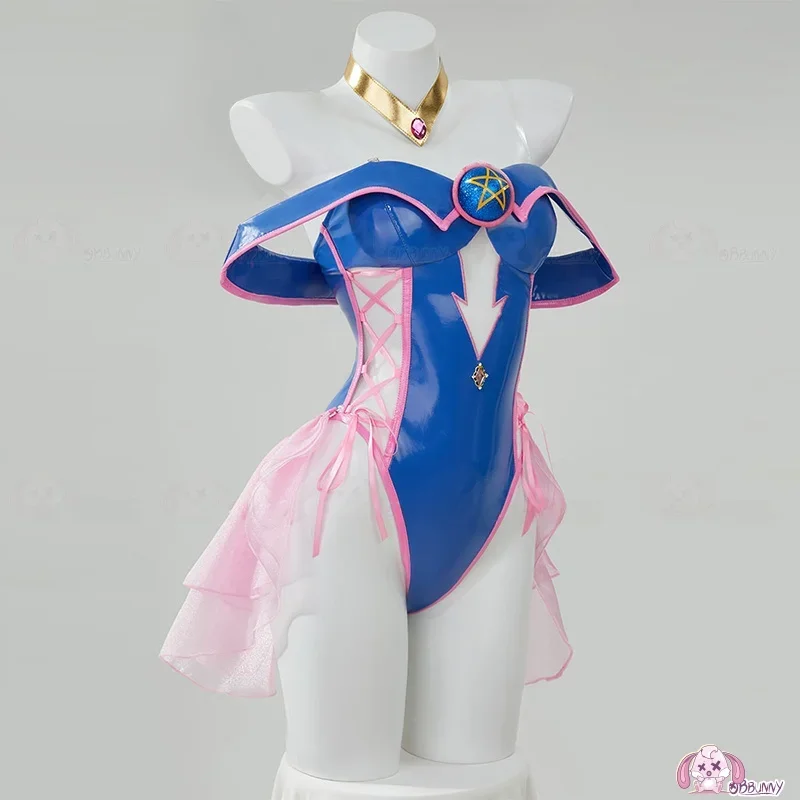 

2025 new Sweet aron PU Leather Cosplay Costume Bla Magic Girl Tightening Suit Anime Girl Costume Tight Fit Outfit Student orm