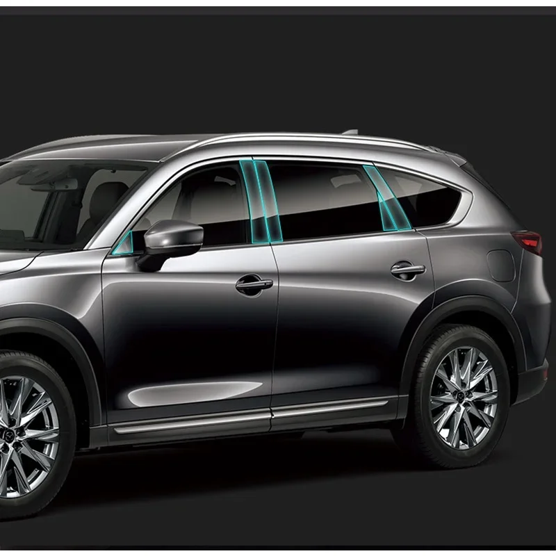 

Fit for Mazda CX8 CX-8 Pillar Cover Middle Column TPU Transparent Protector Film Protective 10pcs/set