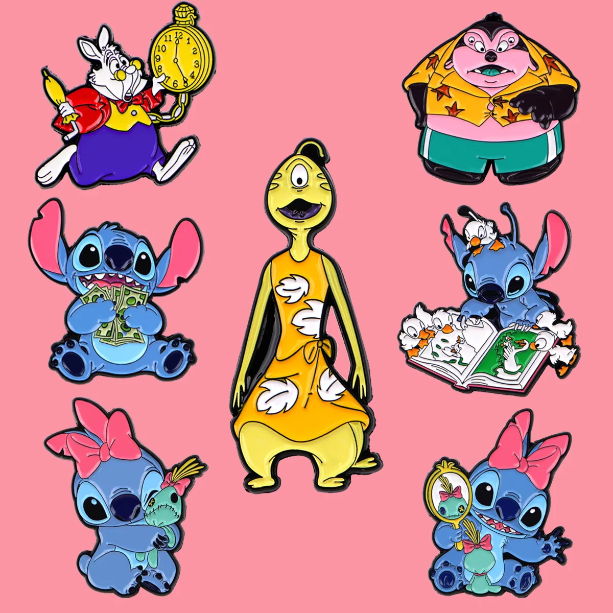 Lindo alienígena esmalte Pin dibujos animados ciclope bestia broches mujer hombres mochila accesorios bolsos insignia moda solapa joyería niños regalo