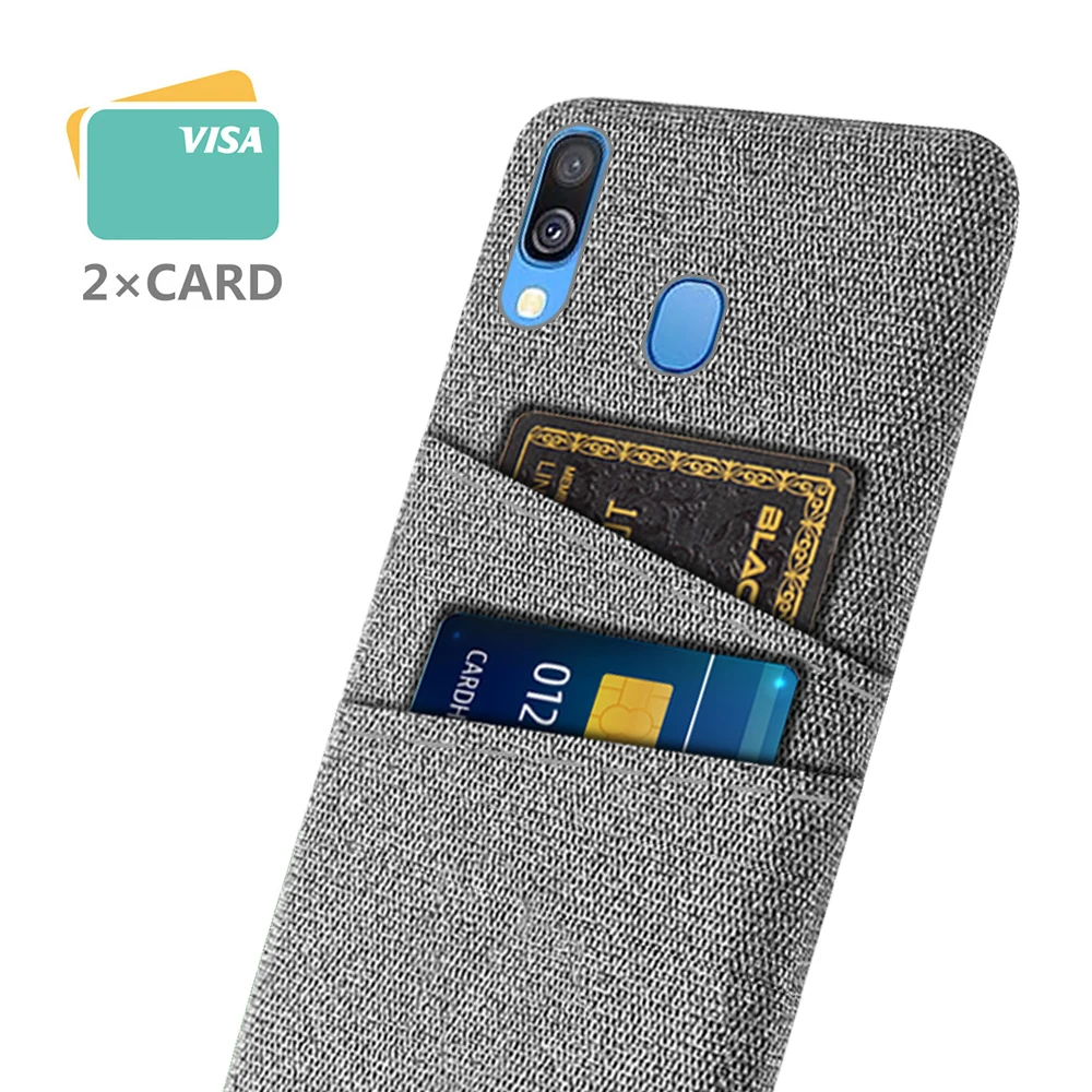 For Samsung A40 Case Luxury Fabric Dual Card Phone Cover For Samsung Galaxy A40 A 40 A405 SM-A405F A405F 5.9'' Coque Funda Capa