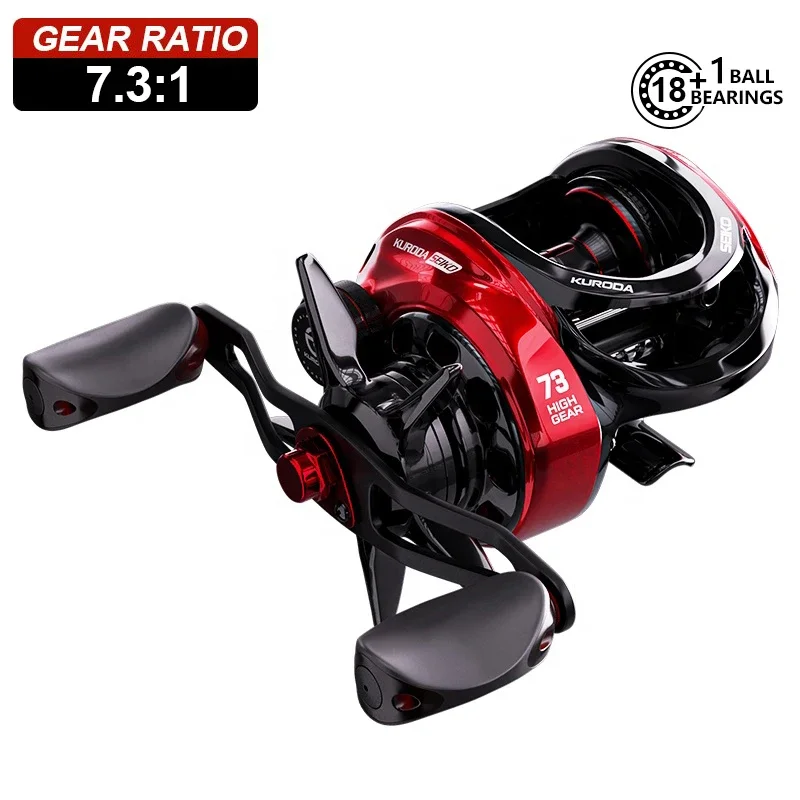 

Baitcasting Fishing Reels 18 BBs 10KG Max Drag 7.3:1 Gear Ratios Ultra Light Casting Fishing Reel for Bass Pike Fishing Tackle