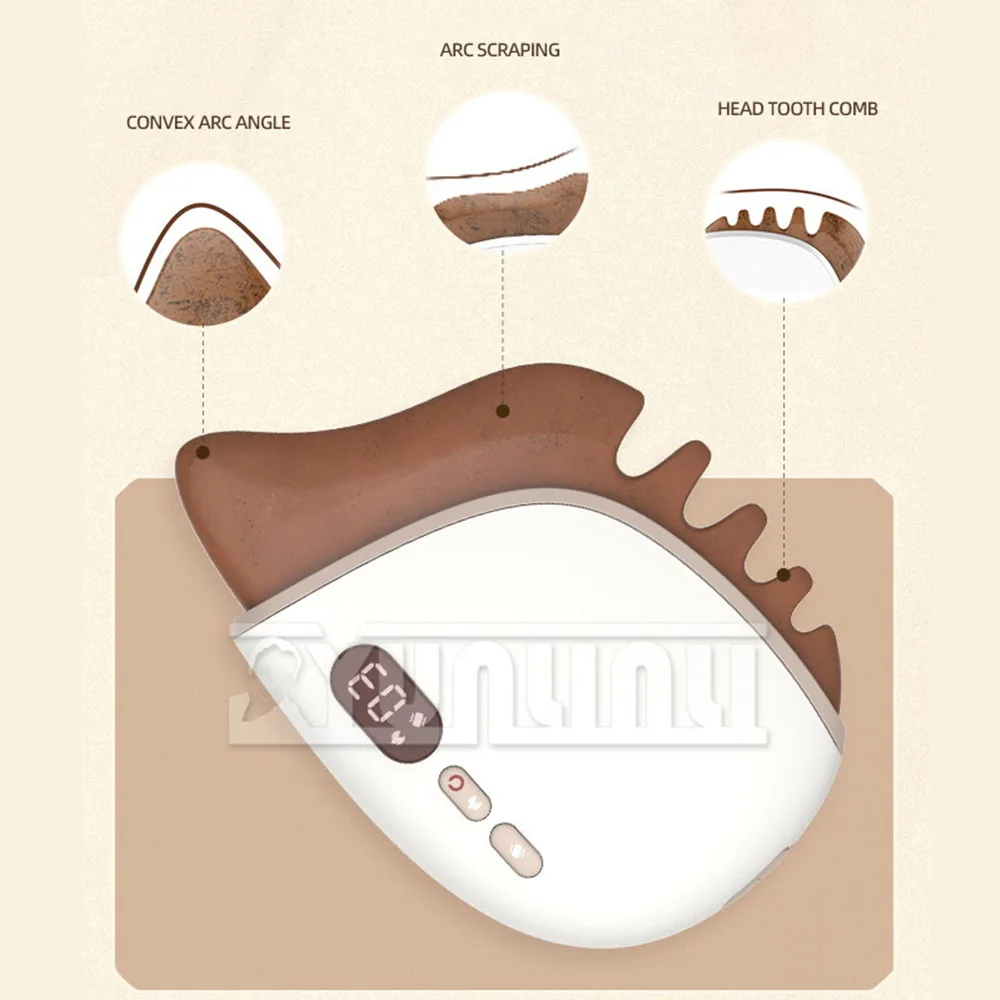 Electric Scraping Board Stone Gua Sha Scraper Hot Compress Facial Lifting Relaxation Device Massage Vibration