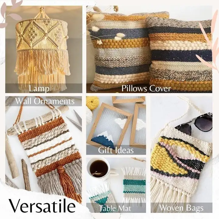 Wooden Weaving Loom Kit Hand-Woven DIY Woven Set Household Tapestry Scarf Multifunctional Loom Sewing Machine