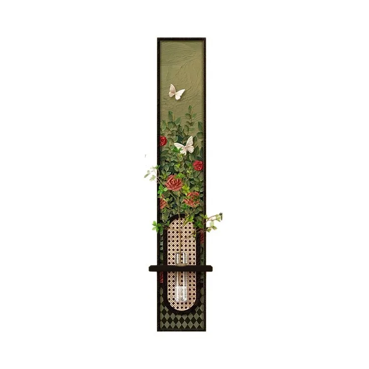 

French cream wind porch decorative painting rose flower corridor aisle hanging painting retro high sense