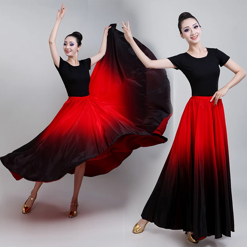 

Long Swing Big Hem(180 360 540 720 ) Spring Summer Casual Retro Silk Black Red Long Satin Female Maxi Long Chiffon Skirts womens