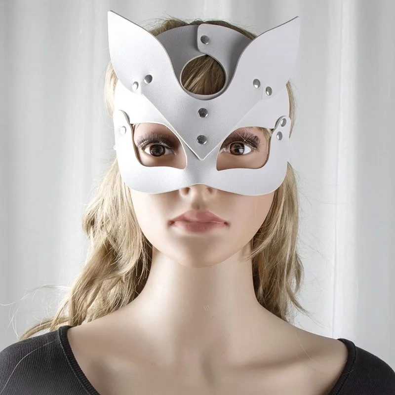 Masque demi-visage de renard pour femmes, Sexy, à la mode, pour Cosplay, fête, Faux cuir, mascarade, masques fantaisie, col Punk, 2024