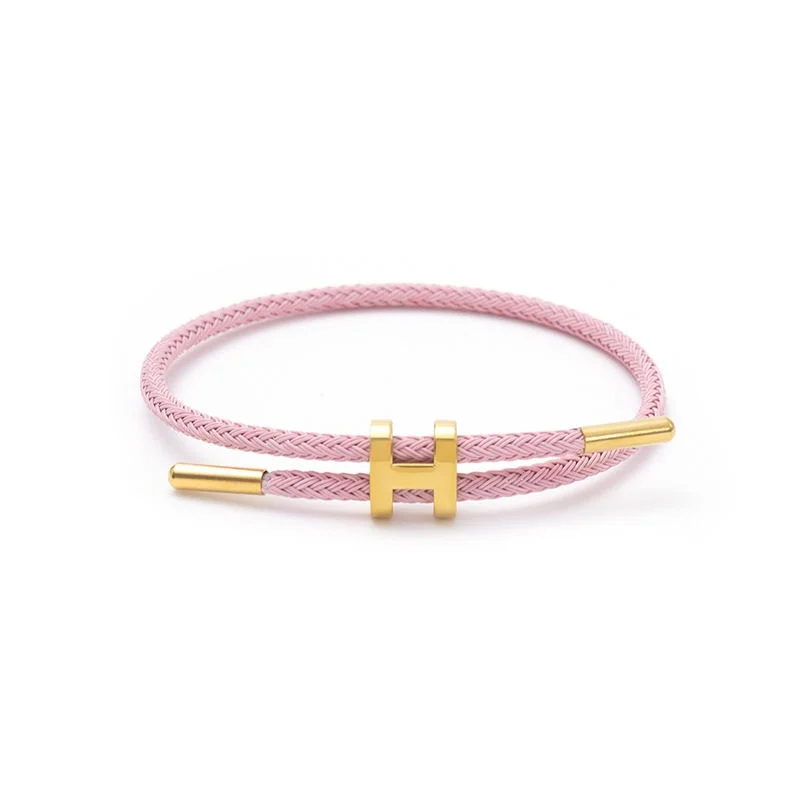 The multi-functional, fashionable and elegant H-buckle stainless steel rope women's bracelet is suitable for men's charming brac image 6