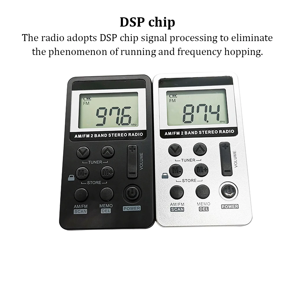 FM/AM Radio Pocket Receiver Volume Adjustment Digital Dual Frequency   Tuning Transistor AU 2 Band Headphone Speaker