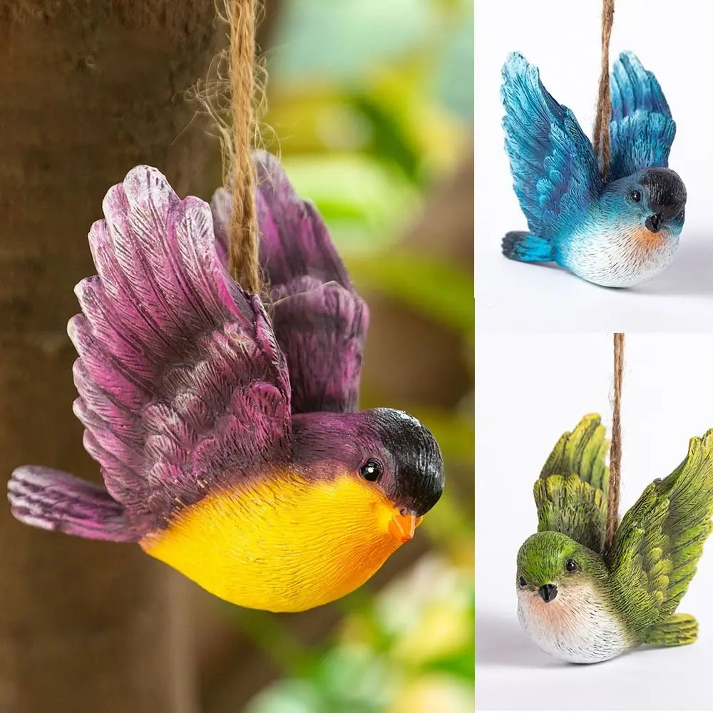 3PCS/set Home Garden Ornament Cute Artificial Birds Resin Animal Craft Simulation Birds Models Outdoor Pendant