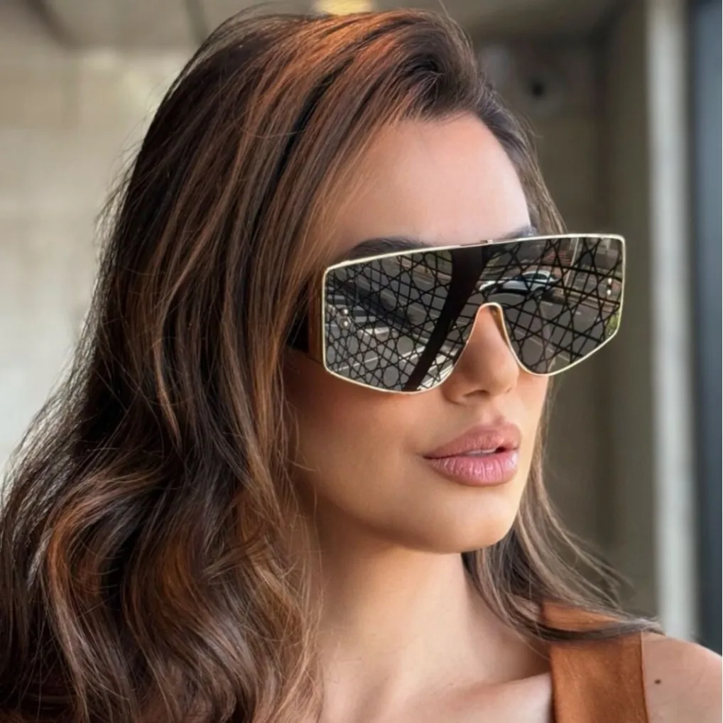 

Unisex Flat Top Irregular Sunglasses Oversized Punk Luxury Designer Vintage Eyewear Trendy Sexy UV400 Fashion Street Glasses