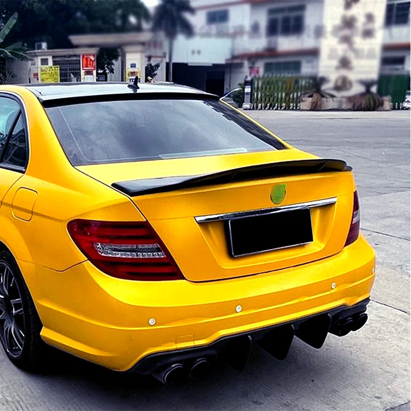 Glossy Black Spoiler for Mercedes Benz W204 4 Door Sedan C Class 2008-2014 C200 C250 C300 Rear Trunk Wing Ducktail Lip